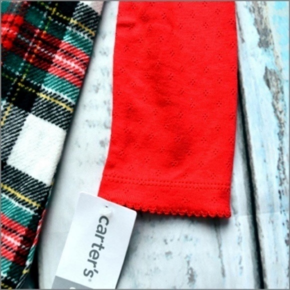 Carters Plaid Jumper with Red Die Cut Onesie Set - Picture 2 of 5